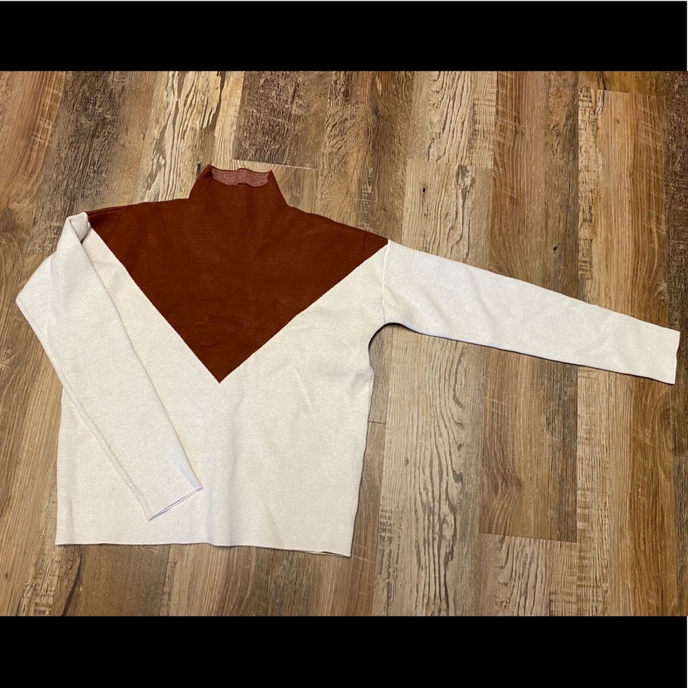 Cynthia Rowley color block mock neck